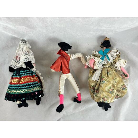 3 Lot Roldan Dolls Matador 2 Lady Dancers Made in Spain Tagged Vintage 50s 1960s - Picture 3 of 8